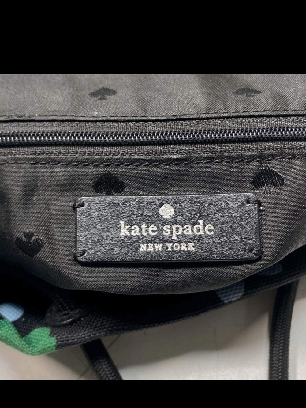 kate spade Black Floral Mini Backpack with Blue, White & Green Accents - Picture 5 of 10